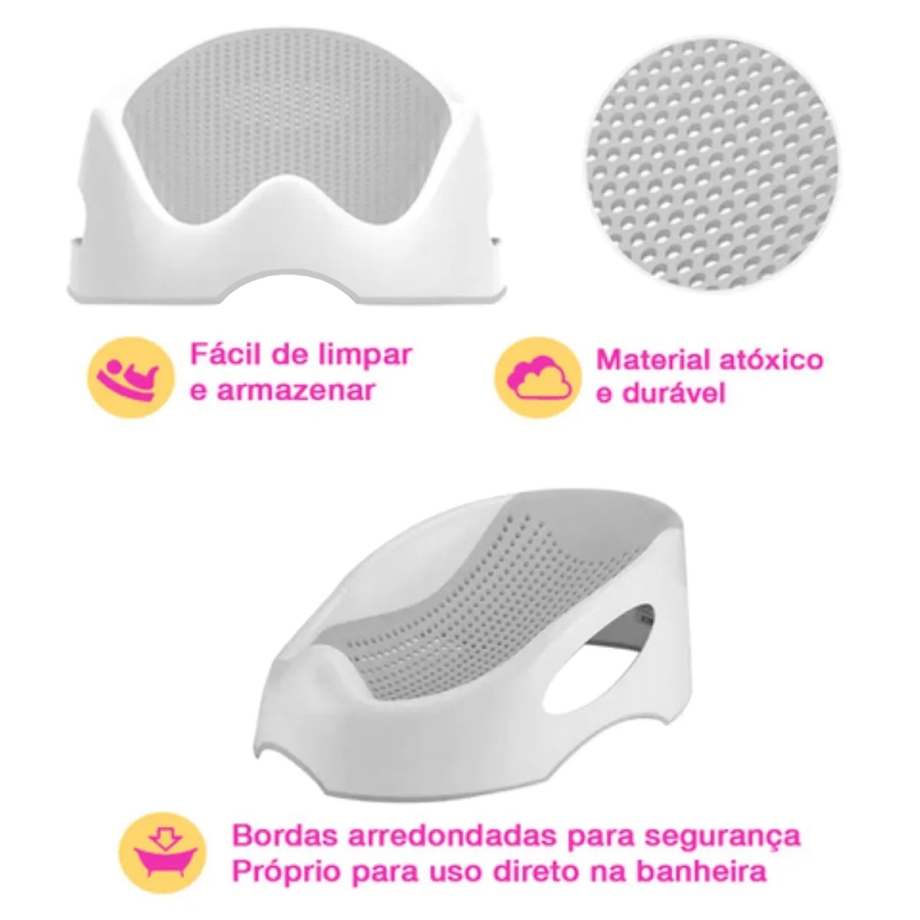 Suporte Banho Rede De Proteção Para Banheira De Bebê Portátil Confortável E Seguro Leve Mega Compras