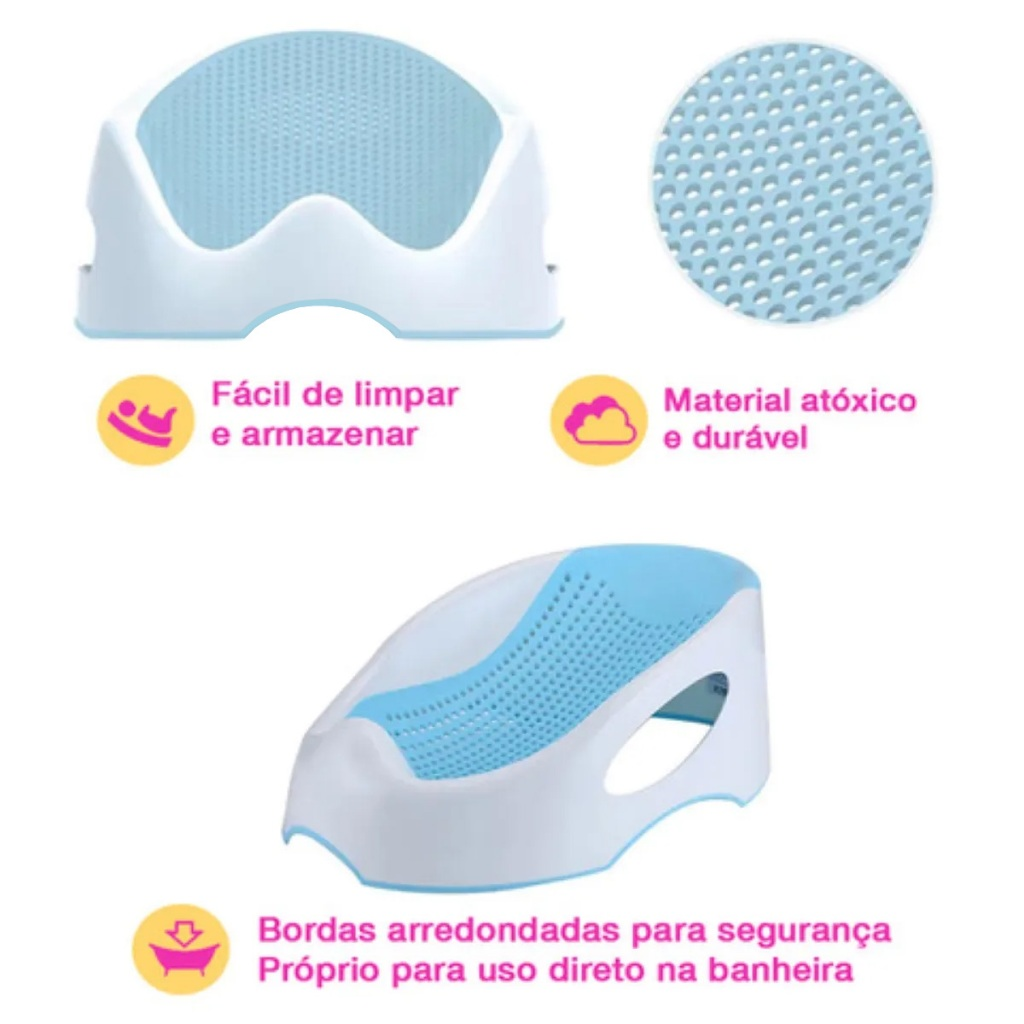 Suporte Banho Rede De Proteção Para Banheira De Bebê Portátil Confortável E Seguro Leve Mega Compras