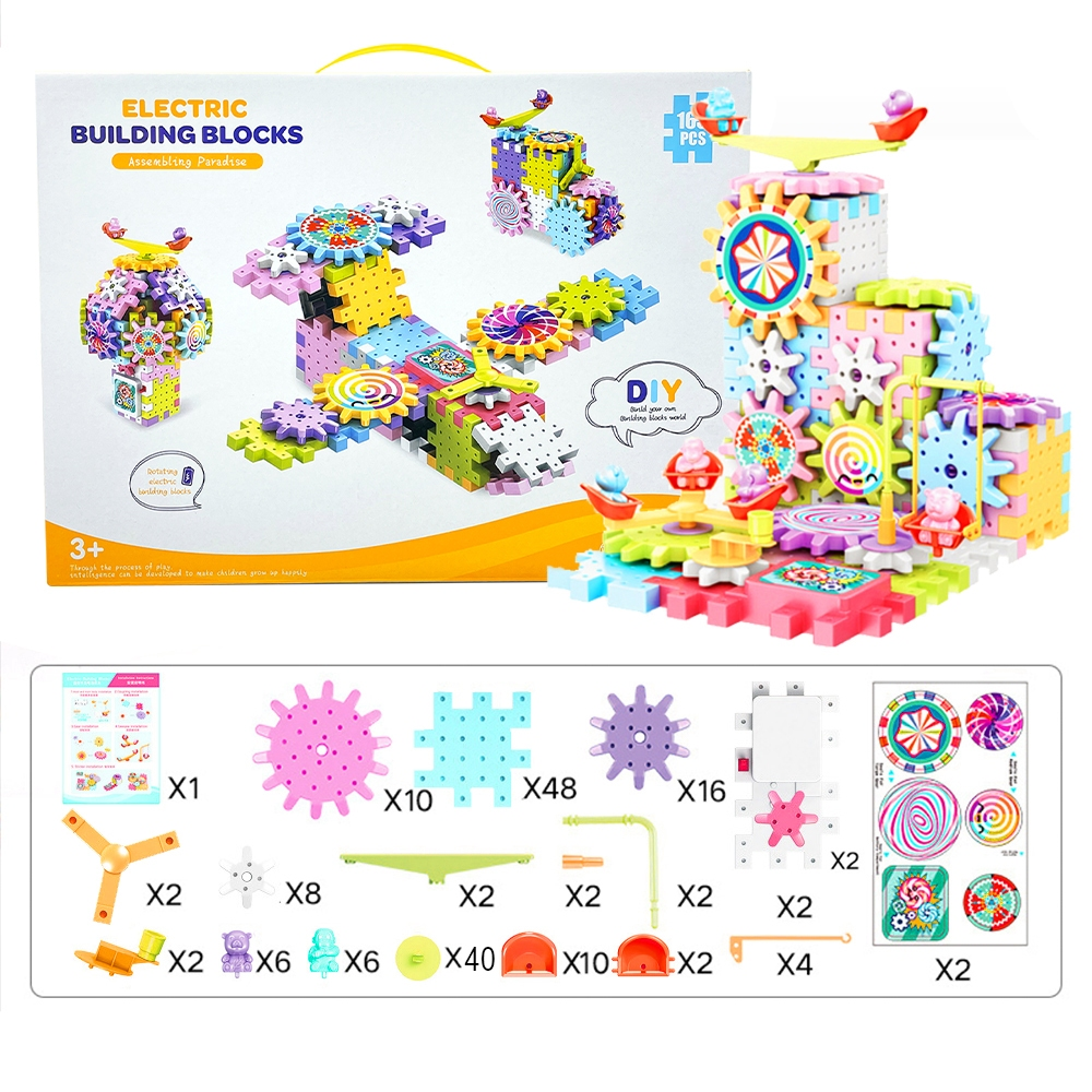 Brastoy Blocos de Montar Construção Engrenagens STEAM Brinquedo 165 Peças