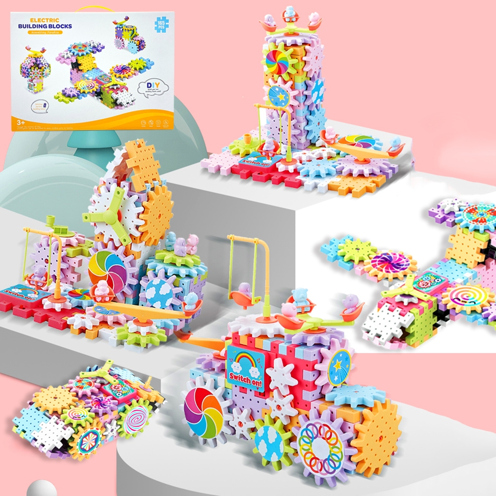 Brastoy Blocos de Montar Construção Engrenagens STEAM Brinquedo 165 Peças