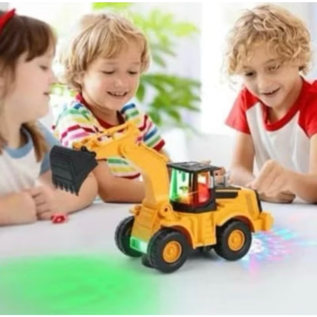 Brinquedo Caminhão Trator Retro Escavadeira Construção Com Luz com musice Led infantil//N-627