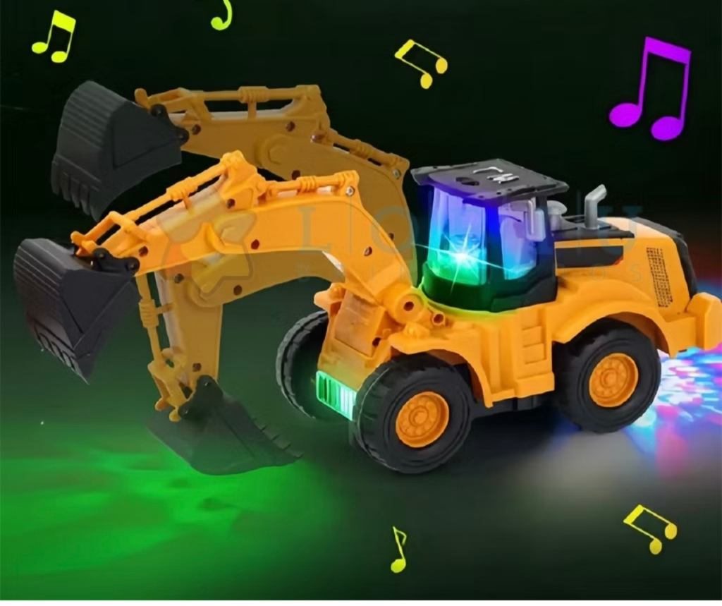 Brinquedo Caminhão Trator Retro Escavadeira Construção Com Luz com musice Led infantil//N-627