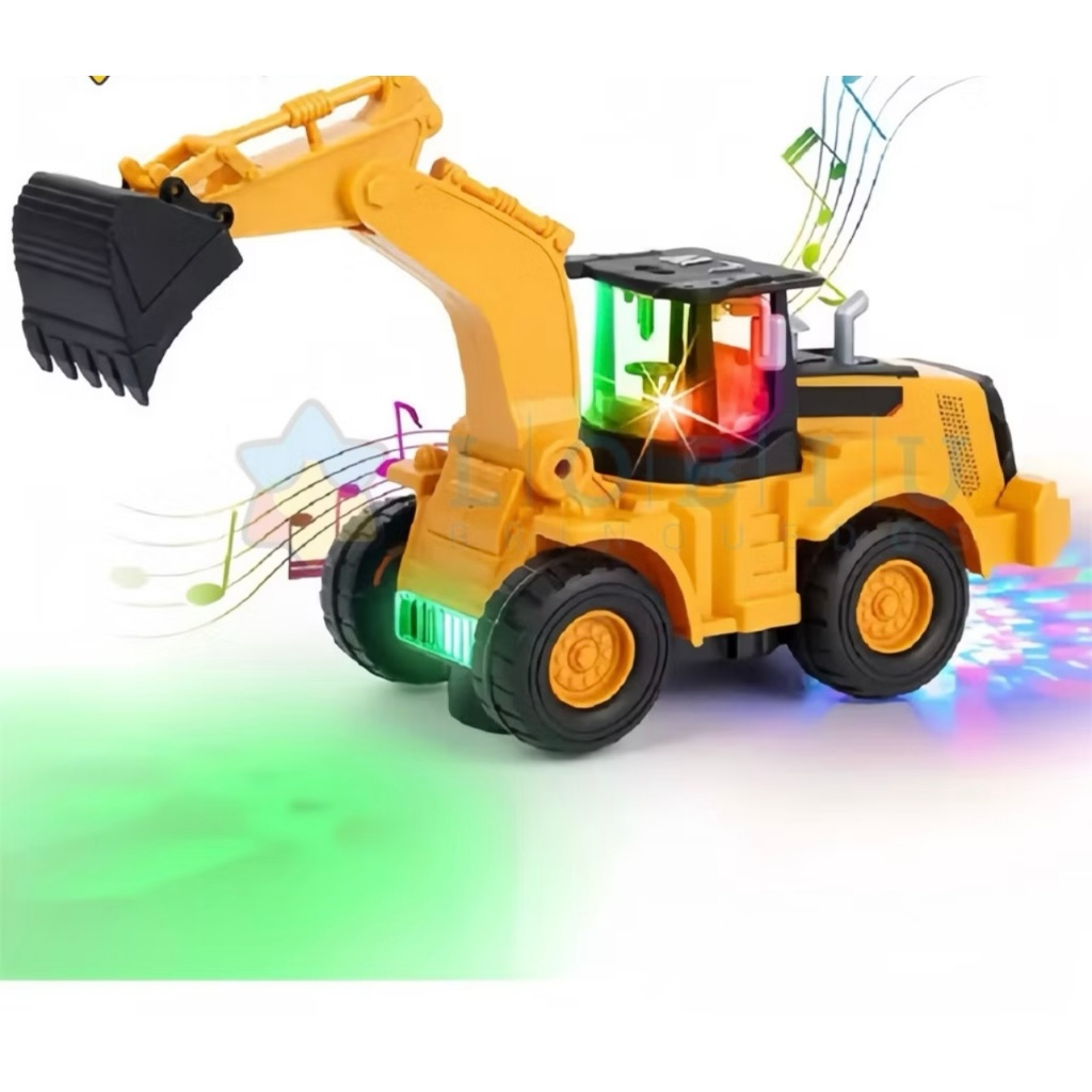 Brinquedo Caminhão Trator Retro Escavadeira Construção Com Luz com musice Led infantil//N-627