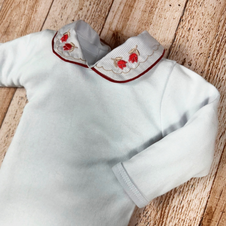 Body Bebê Menina com Gola Bordada – Conforto e Elegância