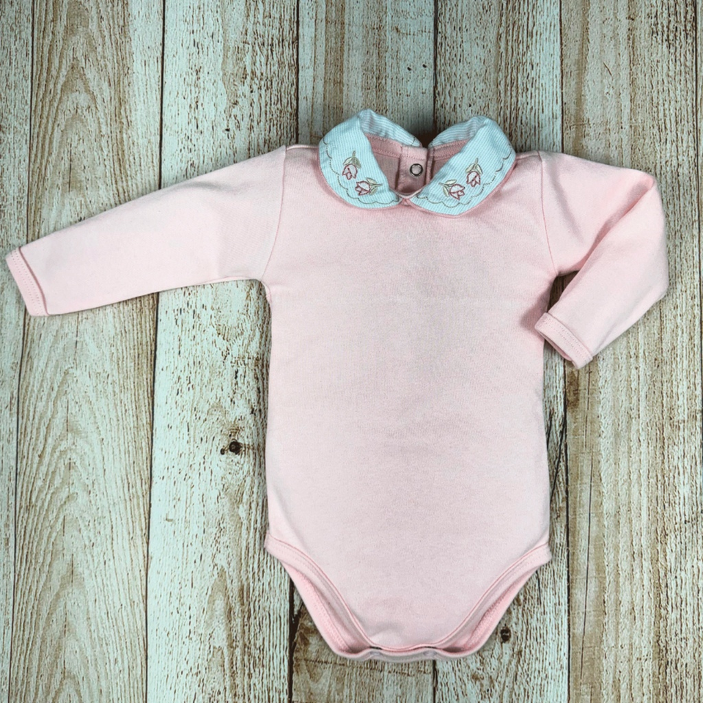 Body Bebê Menina com Gola Bordada – Conforto e Elegância