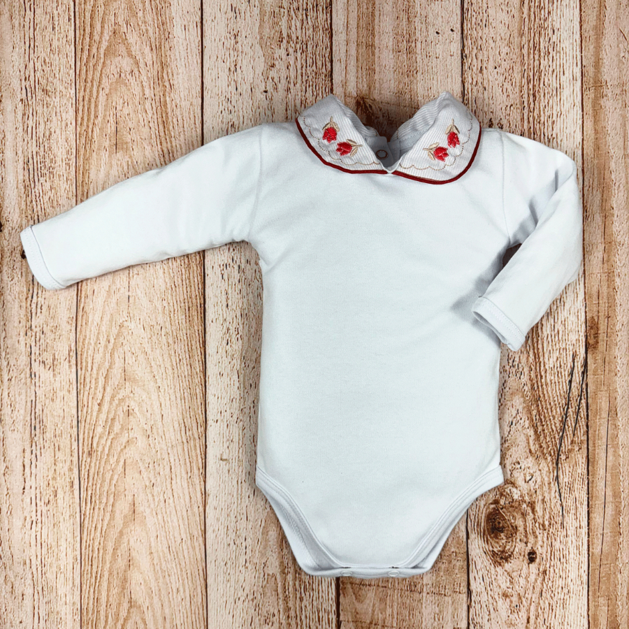 Body Bebe Menina Recem Nascido Gola Bordada