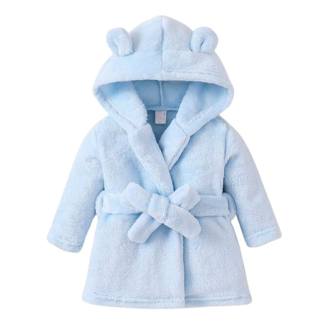 Roupão Infantil Quentinho Com Capuz e Cinto Tecido Plush Antialérgico