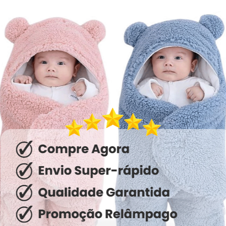 Saco de Dormir Bebe Ursinha Menina e Menino Maternidade | 6 Cores Disponíveis