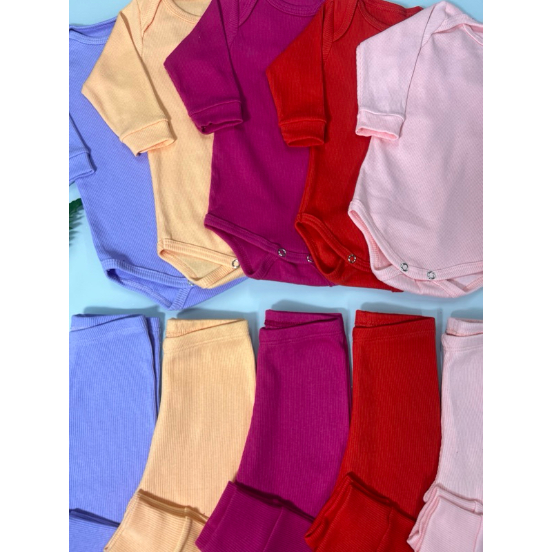 Kit 5 Conjunto Infantil de Body e Calça Bebê de Ribana Menino Confortavél do RN ao 3 Anos