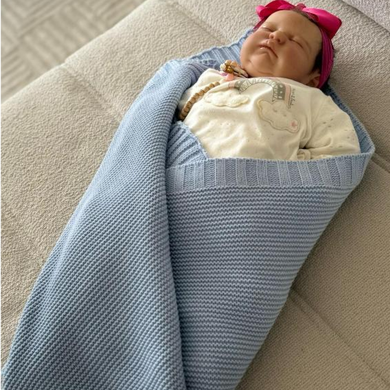 Manta Cobertor Tricot Bebê Saída Maternidade Recém Nascido Lã