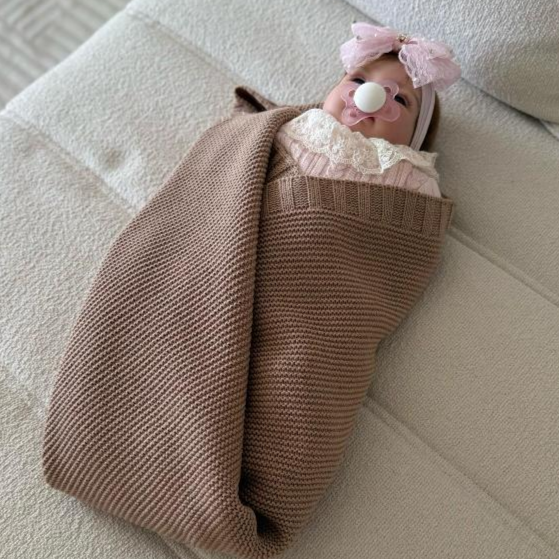 Manta Cobertor Tricot Bebê Saída Maternidade Recém Nascido Lã