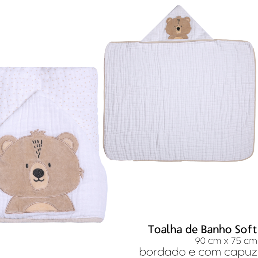 Toalha de banho soft com capuz bordado bebê bichinhos papi friends 90x75cm - 3 CAMADAS