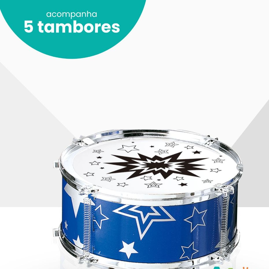 Mini Bateria Infantil Instrumento Brinquedo Musical Prato Tambor Baqueta