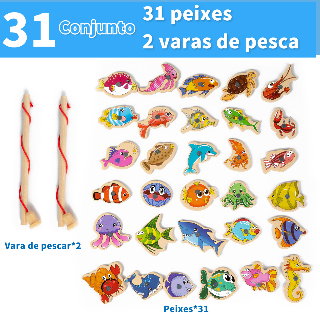 Pescaria Magnética Montessori 🎣 – Diversão & Aprendizado Pais e Filhos