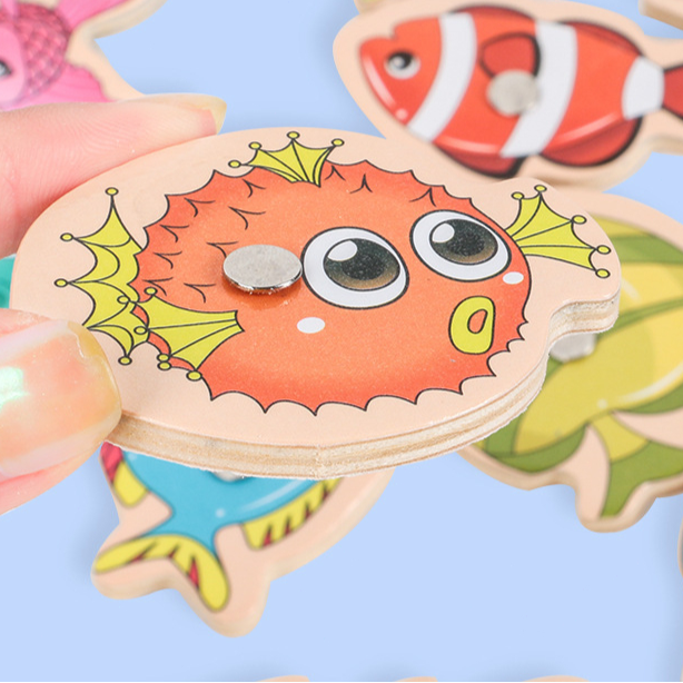 54/33PCs Pescaria magnética infantil Brinquedo pescaria de madeira Jogo montessori Interativo Pai-Filho