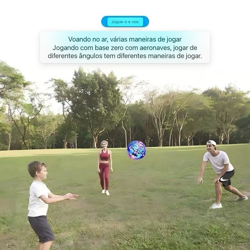 Bola Voadora Mágica LED com Sensor – Brinquedo Interativo Infantil Recarga USB