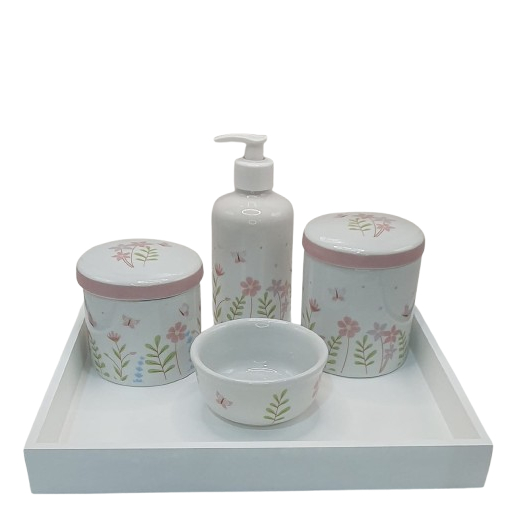 Kit Higiene Bebê Porcelana Floral