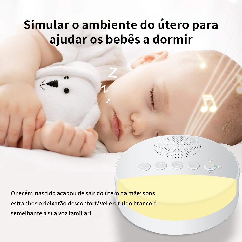 Aparato Sonoro Bebê Ruído Branco Útero Relax Dormir Ninar So