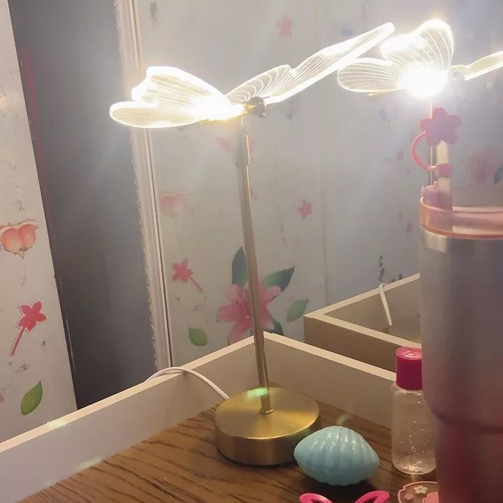 Candeeiro de mesa borboleta, luz noturna nórdica para quarto bivolt 3 cores