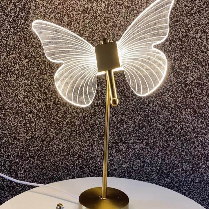 Candeeiro de mesa borboleta, luz noturna nórdica para quarto bivolt 3 cores
