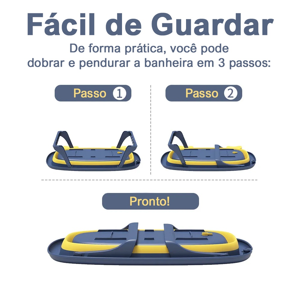 TOPAKIDS Banheira para Bebê Infantil Retrátil Dobrável Modelo Caranguejo 28 Litros 0-2 Anos de Idade