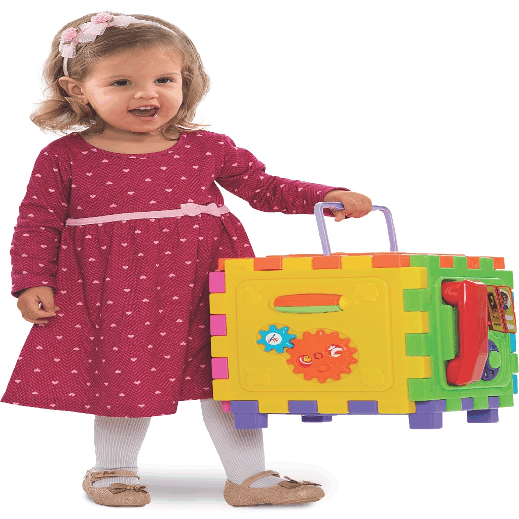 Cubo Didático Grande Formas Encaixar Brinquedo Educativo Bebê