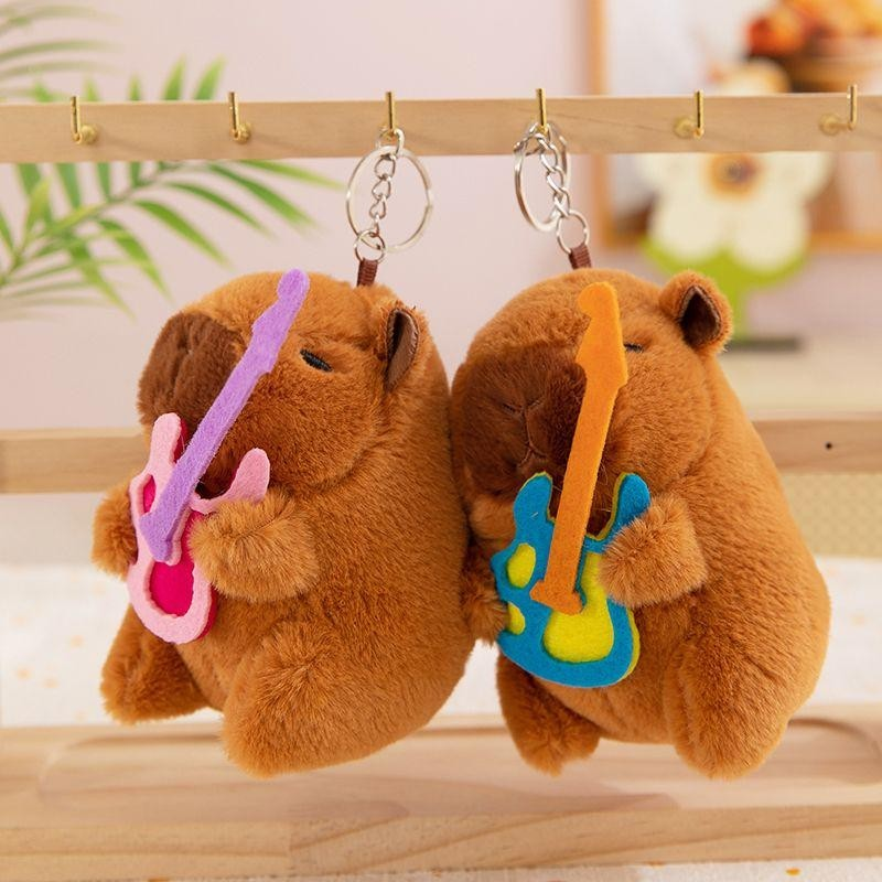Kawaii CAPIVARA Keychain Pingente De Pelúcia Simulação Capibara Boneca Fofa Anime Recheada Aniversário