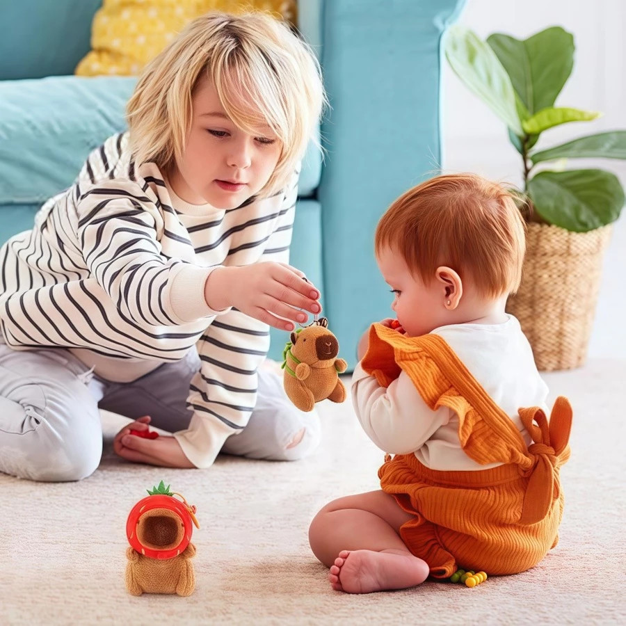 Kawaii CAPIVARA Keychain Pingente De Pelúcia Simulação Capibara Boneca Fofa Anime Recheada Aniversário