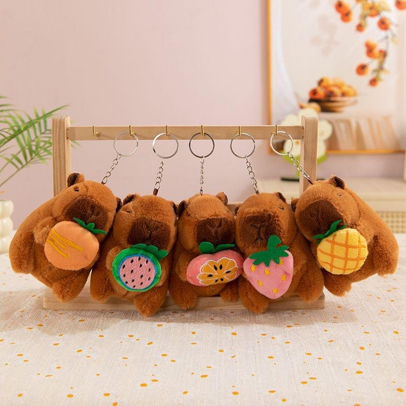 Kawaii CAPIVARA Keychain Pingente De Pelúcia Simulação Capibara Boneca Fofa Anime Recheada Aniversário