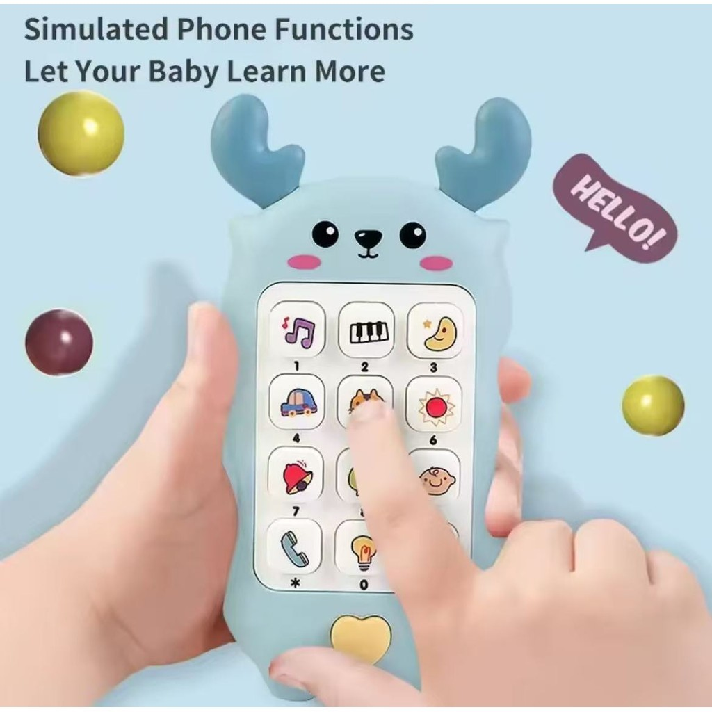 Telefone De Brinquedos Para Bebês Música Dormir Com Simulação Crianças Educativo Infantil Mordedor