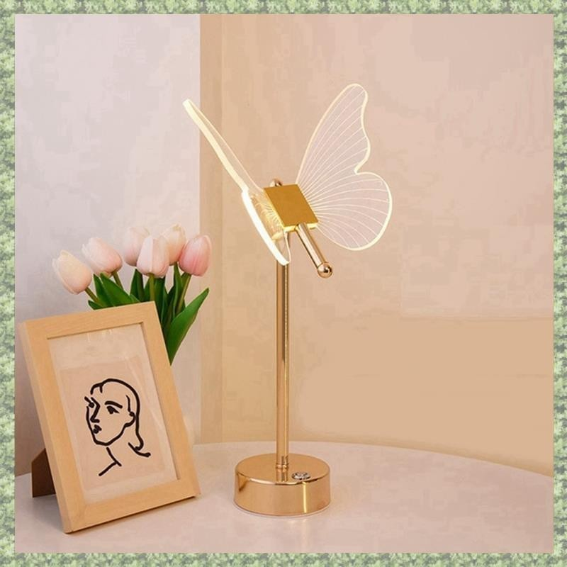 Candeeiro de mesa borboleta, luz noturna nórdica para quarto bivolt 3cors